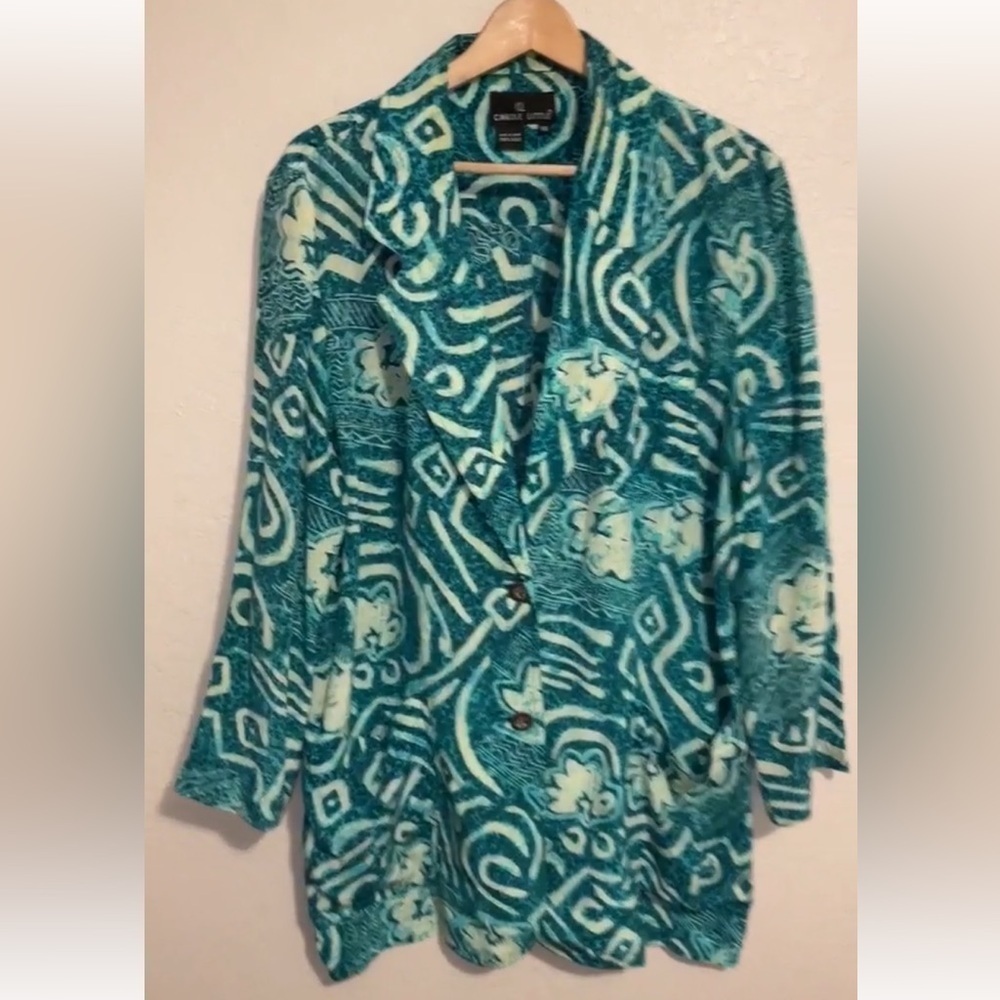 Carole Little Women’s 100% Silk Blazer Jacket Size 10 Pockets